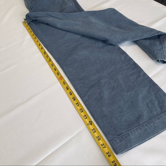 American Eagle wide leg crop pants blue denim jeans 8 X LONG loose wide legged - Picture 9 of 15